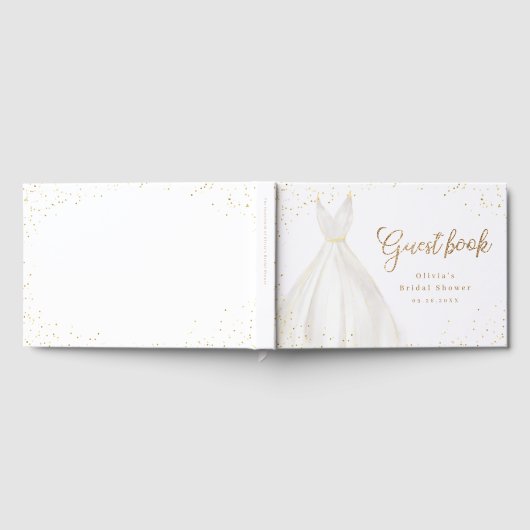 Gold Glitzer Elegantes Dress Brautparty Gästebuch (Voll)