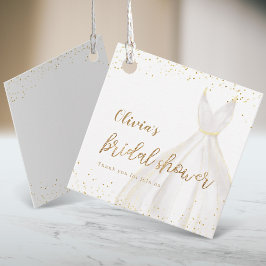 Gold Glitzer Elegantes Dress Brautparty Geschenkanhänger