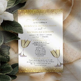 Gold Glitzer Elegantes Hochzeitsprogramm für Kalli