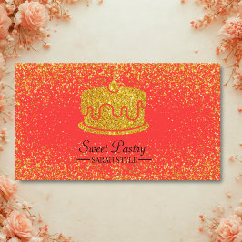 Gold Glitzer Elegantes Konditorgebäck Visitenkarte