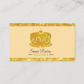 Gold Glitzer Elegantes Konditorgebäck Visitenkarte (Vorderseite)