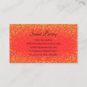 Gold Glitzer Elegantes Konditorgebäck Visitenkarte (Rückseite)