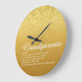 Gold Glitzer Elegantes Script Großeltern Zitat Große Wanduhr (Winkel)