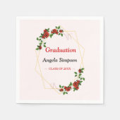 Gold Glitzer Elfenbeinblütenschülerpartei Serviette (Vorderseite)