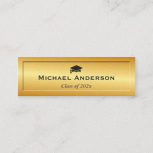 Gold Glitzer Embossed Senior Abschluss Name Card Telefonnummerkarte