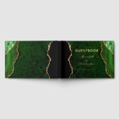 Gold Glitzer Emerald Green Agate Wedding Gold Foil Gästebuch (Voll)