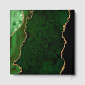 Gold Glitzer Emerald Green Agate Wedding Gold Foil Gästebuch (Rückseite)