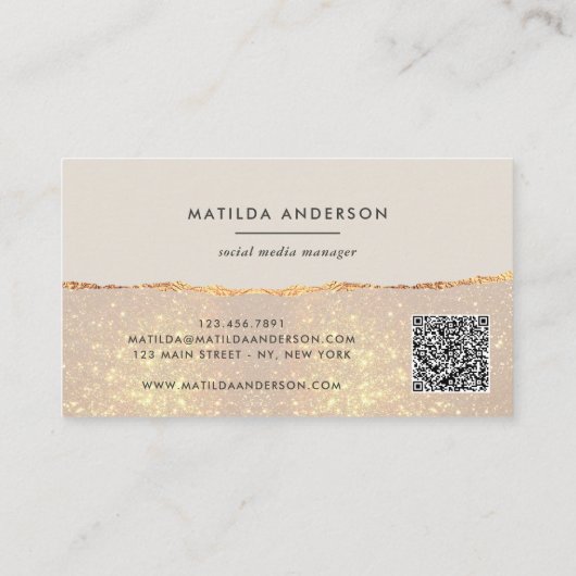 Gold Glitzer Ernennung Erinnerung & Business Visitenkarte (Rückseite)