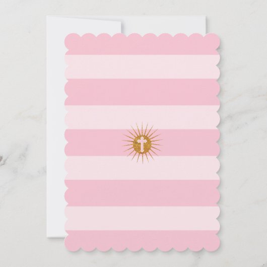 Gold Glitzer Erste Kommune Einladung (Rückseite)