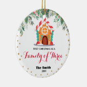 Gold Glitzer Erste Weihnachten als Familie von dre Keramik Ornament (Rechts)