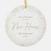 Gold Glitzer: Erste Weihnachten auf unserer neuen Keramik Ornament (Vorne)