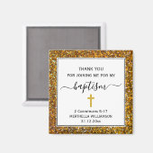 Gold Glitzer ERWACHSENER BAPTISM Vielen Dank Magnet (Vorderseite/Rückseite)