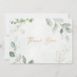 Gold Glitzer Eukalyptus Wedding Dankeschön Card Dankeskarte