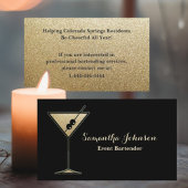 Gold Glitzer Event Barkeeper Business Card Visitenkarte