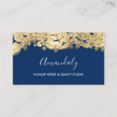 Gold Glitzer Event Planner Stylist Blue Navy Visitenkarte (Vorderseite)