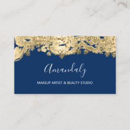 Gold Glitzer Event Planner Stylist Blue Navy Visitenkarte