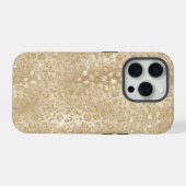 Gold Glitzer Extravagant Cheetah Pattern iPhone Hülle (Rückseite (Horizontal))