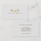 Gold Glitzer Eye Glasses Business Card Visitenkarte (Vorne/Hinten)
