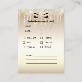 Gold Glitzer Eyelash Client Consulting Visitenkarte