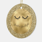 Gold Glitzer Eyelashes Keramik Ornament (Links)