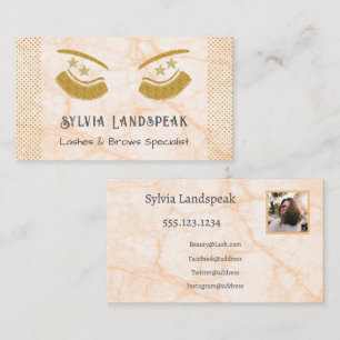 Gold Glitzer Eyelashes und Foto Visitenkarte