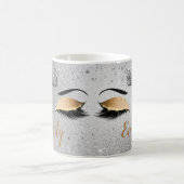 Gold Glitzer Eyes Monogram Kaffeetasse (Mittel)