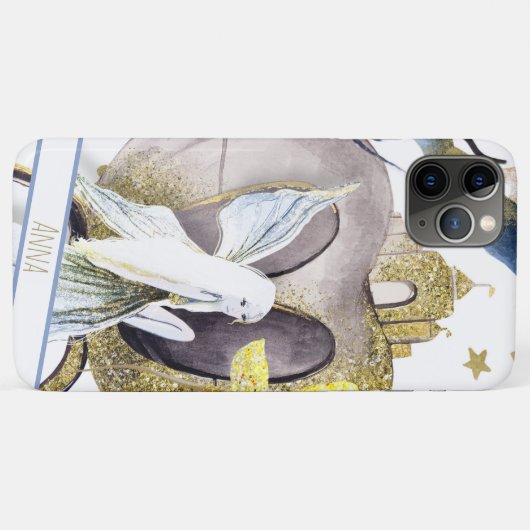 *~* Gold Glitzer Fairy Moon Stars Burg Case-Mate iPhone Hülle (Rückseite (Horizontal))