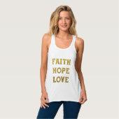 Gold Glitzer | Faith Hope Liebe T - Shirt (Vorderseite Vollansicht)