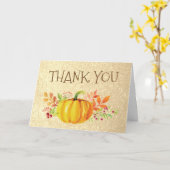 Gold Glitzer Falten Pumpkin Fall Danke Karte (Gelbe Blume)