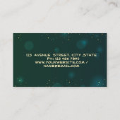 Gold Glitzer Feather Strip Champagne Notary Green Visitenkarte (Rückseite)