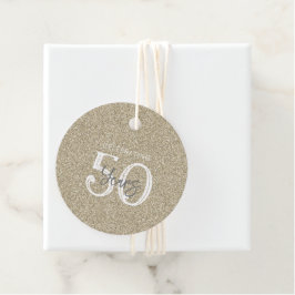 Gold Glitzer feiert 50 Jahre Elegante Chic Fv Geschenkanhänger