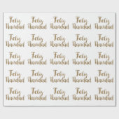 Gold Glitzer Feliz Navidad  Geschenkpapier (Flach)