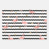Gold Glitzer Flamingo Muster Geschenkpapier Set (Vorderseite)