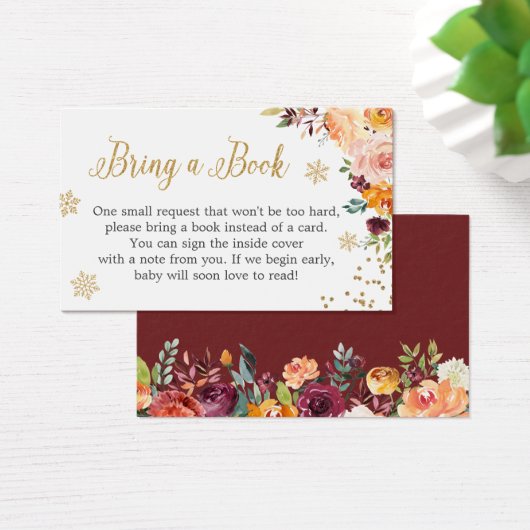 Gold Glitzer Floral Baby Showkarte (Schreibtisch)