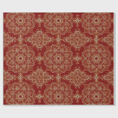 Gold Glitzer Floral Paisley Mandala Muster Geschenkpapier (Flach)