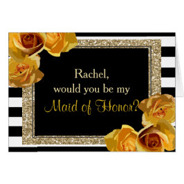 Gold Glitzer Floral werden Sie meine Trauzeugin se