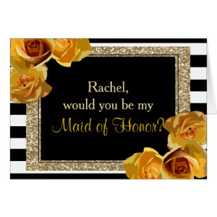 Gold Glitzer Floral werden Sie meine Trauzeugin se