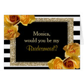 Gold Glitzer Floral wird meine Brautjungfrau sein (Vorderseite (Horizontal))
