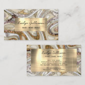 Gold Glitzer Fluid Marble Business Card Visitenkarte (Vorne/Hinten)
