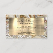 Gold Glitzer Fluid Marble Business Card Visitenkarte (Rückseite)