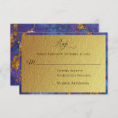 *~* Gold Glitzer Foil Blue Abstrakt Wedding RSVP (Vorne/Hinten)