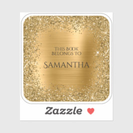 Gold Glitzer Foil dieses Buch gehört zum Platz Aufkleber