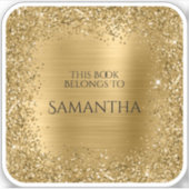 Gold Glitzer Foil dieses Buch gehört zum Platz Aufkleber (Vorderseite)
