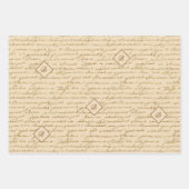 Gold Glitzer Foil Muster Mit Monogramm Weihnachten Geschenkpapier Set (Vorderseite 2)