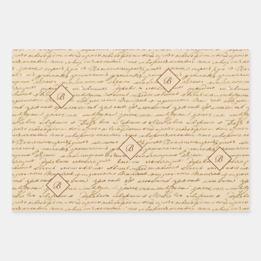 Gold Glitzer Foil Muster Mit Monogramm Weihnachten Geschenkpapier Set (Vorderseite 2)