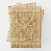 Gold Glitzer Foil Muster Mit Monogramm Weihnachten Geschenkpapier Set (Beispiel)