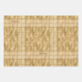 Gold Glitzer Foil Muster Mit Monogramm Weihnachten Geschenkpapier Set (Vorderseite)