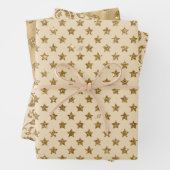 Gold Glitzer Foil Muster Mit Monogramm Weihnachten Geschenkpapier Set (Beispiel)