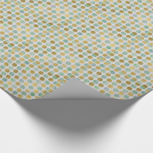 Gold Glitzer Foil Polka Dots Modern Holiday White Geschenkpapier (Ecke)