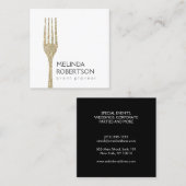 Gold Glitzer Fork Eventplaner Quadratische Visitenkarte (Vorne/Hinten)
